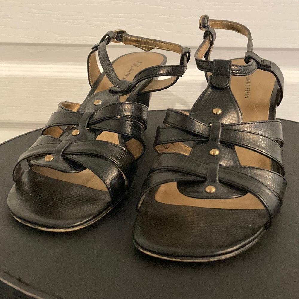 Black Anne Klein sandals. Size 9 1/2